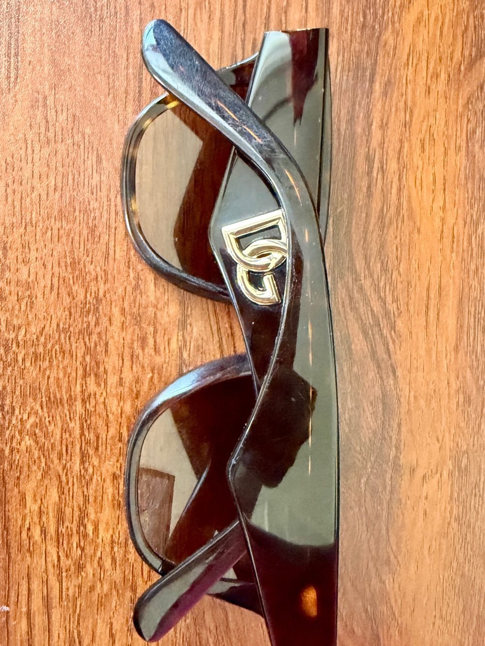 Dolce & Gabbana Black Sunglasses with Gold Logo Accent